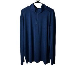 Zelos Flex Men's XL  Navy  Long Sleeve Lightweight Knit Stretch Pullover 1/4 Zip